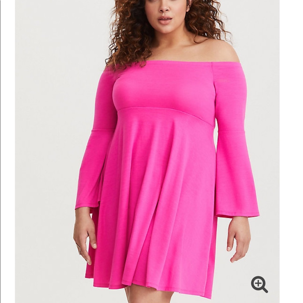 NWT BRIGHT PINK JERSEY SKATER MINI DRESS Sz 10/00 - Picture 2 of 9